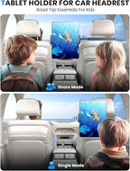 eSamcore Headrest Mount for Car, Aluminum Tablet Car Holder for Backseat Kids Large Clamp, Road Trip Essentials for Adults Back Seat Car Accessories Compatible with iPad 4.7” -12.9" Tab