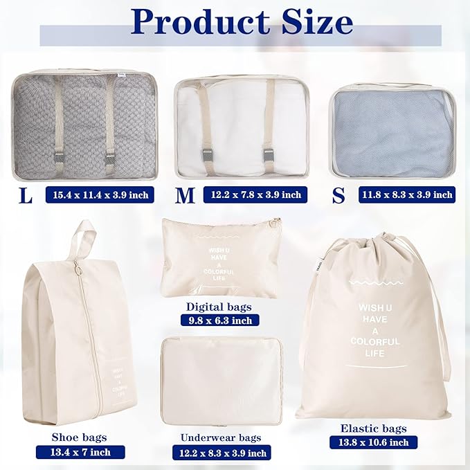 28 Pcs Packing Cubes Packing Organizers Luggage Organizer Bags Foldable Travel Luggage Cubes Suitcases Organizer Bags (Dark C