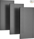 EVERHANGER Metal Pegboard Panels 24" x 12", Heavy Duty Steel Peg Boards for Garage, Pegboard Wall Organizer for Tool Storage 