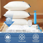 AROIC 50 Pack Vacuum Storage Bags, 5 Sizes + 2 Roll-up (8 Each) Space Saver Vacuum Sealer Bags for Clothing with 1 Electric P