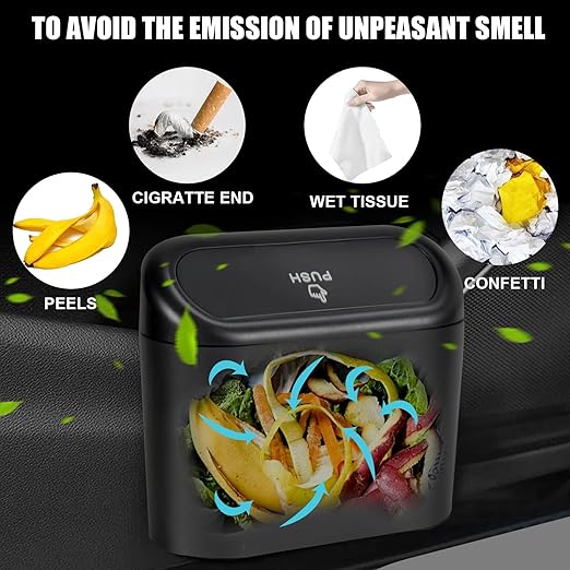 2 Packs Mini Car Trash Can Bin with Lid and 150pcs Trash Bags,Car Trash Can Bin,Car Garbage Trash Can Storage for Front Back Seat Accessories (2)… (1)