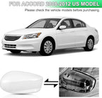 White Driver Side Mirror Cover Rear View Mirror Cap Compatible with 8th Gen Accord Sedan 2008 2009 2010 2011 2012