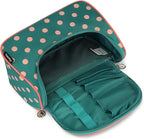 Yeiotsy Travel Cosmetic Bag for Women – Polka Dot Makeup Bag Organizer & Hanging Toiletry Bag