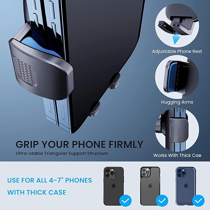 TICILFO Phone Mount for Car Phone Holder Mount Upgraded Metal CD Slot Phone Holder Car Cell Phone Holder Thick Cases Friendly iPhone Holder for Car Mount for CD Player Fit for All iPhone Smartphone