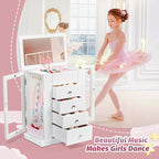 Emfogo Jewelry Box for Girls, Musical Jewelry Box with Spinning Dancer Gifts for Little Girls Christmas New Year Birthday Chi