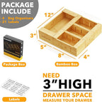 SpaceAid Bag Storage Organizer for Kitchen Drawer, Bamboo Organizer, (4 Pack) SpaceAid Bamboo Drawer Dividers with Inserts an