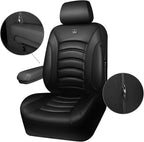 CAR PASS 3D Foam PU Leather Car Seat Covers, Universal Seat Covers Front 2 for Trucks SUV Sedan Automotive Seat Covers Armres