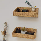 StorageWorks Woven Wall Baskets for Storage, Water Hyacinth Baskets for Shelf, Wall Storage for Kitchen and Bathroom, Hanging