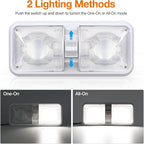 RV Lights Interior, 12 Volt Led Lights 1000LM, Camper Lights 8W, RV Led Lights Interior Fixtures 12V, RV Ceiling Dome Light with Switch for RV/Camper/Trailer/Boat/Car (Natural White, 2Pack).