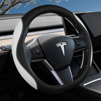Custom Fit for Tesla Steering Wheel Cover Model 3 (2017-2026) & Model Y (2020-2026), Leather Designed for Tesla Highland/Juni