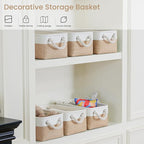 Storage Baskets for Shelves 11.8x7.9x5.2 Inch, Foldable Fabric Storage Bins with Handles, Small Storage Baskets for Organizin