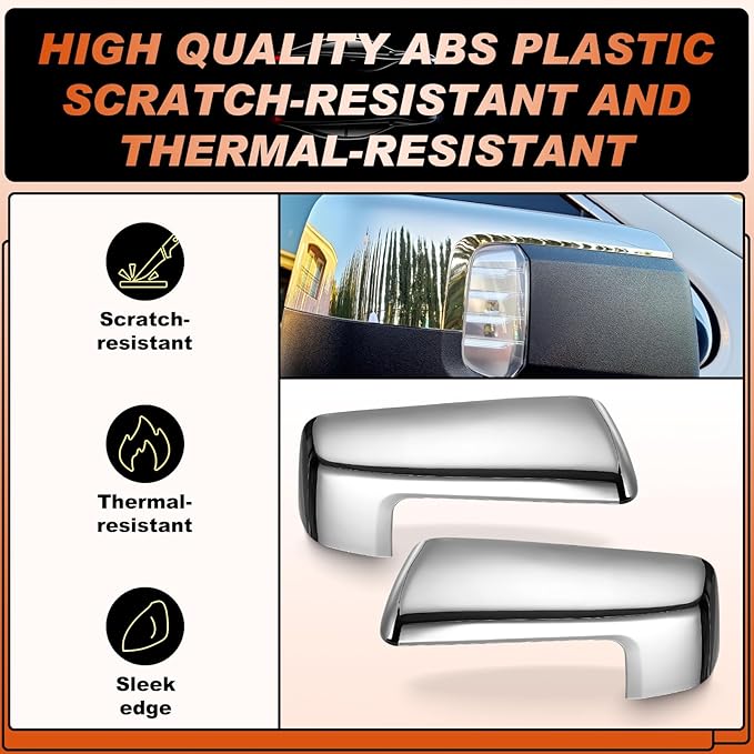 ACLONG Chrome Mirror Cap Cover Trim Left Driver Side & Right Passenger Side Rearview Side Mirror Covers Fit for Chevy Silverado 1500 GMC Sierra 1500 2019 2020 2021 2022 2023 2024 2025-1 Pair