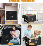 2 Layer Fireproof Document Box with Lock, File Box Water-Resistant File Organizer File Cabinet, Portable File Organizer Docum