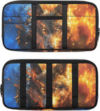 Wolf Print Car Sun Visor Organizer Multi-Pocket Sun Visor Storage Bag Auto Interior Accessories Visor Organizer Storage Pouch for ID Card