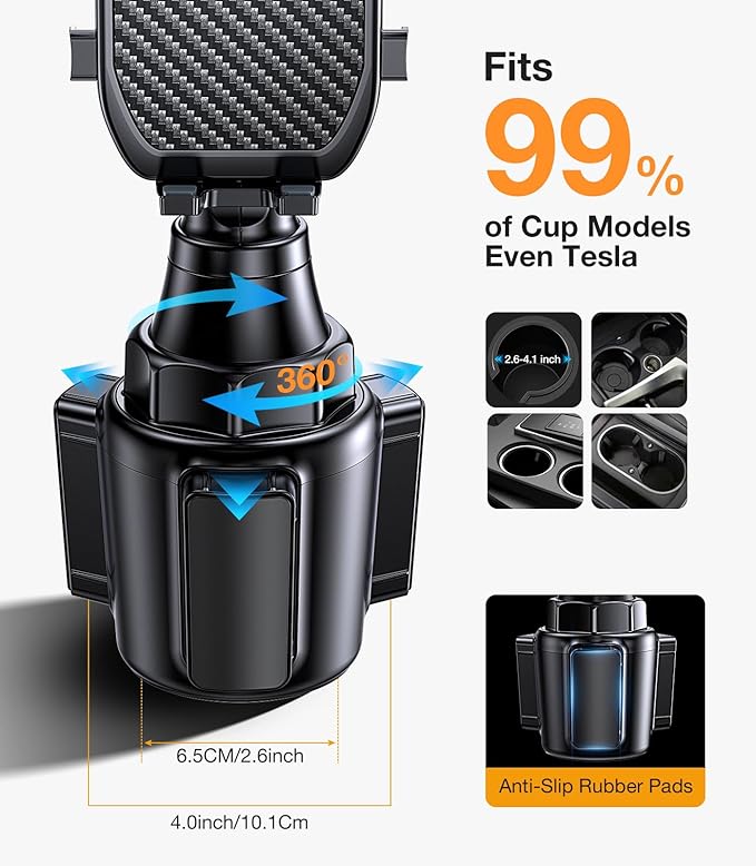 Coolpow Cup Holder Phone Holder for Car Phone Holder Cup Holder Phone Mount【Ultra Stable & Never Shake】 Phone Holders for You