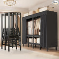 49.2in Heavy Duty Clothes Rack with Black Cover Foldable Covered Clothes Rack for Hanging Clothes portable Wardrobe Closet Sy