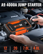 Jump Starter 4000A, VACASSO A9 Battery Jumper Starter Portable (7L Gas/4L Diesel), 12V Car Battery Booster Jump Starters