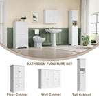 ChooChoo Bathroom Wall Cabinet with 3 Doors, Laundry Cabinet Wall Mounted, Medicine Cabinet with Adjustable Shelves, Hanging 