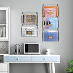 X-cosrack 5-Tier Over the Door File Organizer, Stackable Hanging Wall Files Rack with Door Hooks Wall Organizers, SVertical W