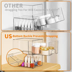 Yieach 6 Pack Small Stackable Storage Drawers,4.4 Inch Tall Stacking Acrylic Clear Storage Bins for Bathroom Vanity,Undersink