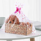 Vagusicc Wicker Storage Basket, Set of 2 Hand-Woven Storage Baskets for Organizing, Small Wicker Basket for Toilet Paper, Fol