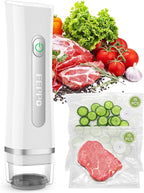 FEPPO Vacuum Sealer for Food with Visible Water Tank, Handheld Saver Compact Vacuum Sealer Machine with 30 Reusable Bags for 