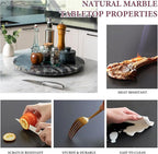 Koville 16'' Black Marble Lazy Susan Marble Turntable for Kitchen Dinning, Lazy Susans Organizer for Cabinet, Serving Rotatio