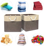 Univivi Foldable Storage Bin [4-Pack] Collapsible Cube Storage Basket with Sturdy Carry Handles for Shelf Closet Nursery Home