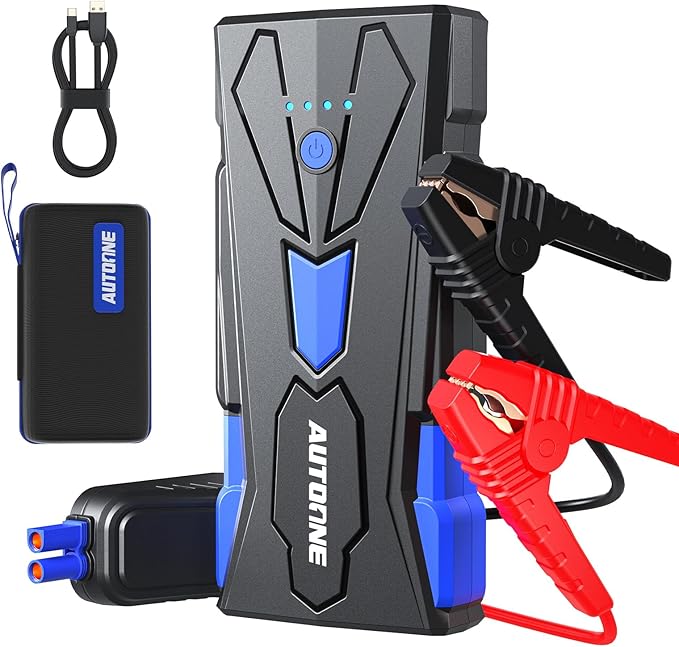 AUTOONE 6000A Car Battery Jump Starter Up to All Gas & 12L Diesel Engine, Car Battery Jumper Starter Portable 12V Jump Box