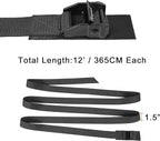 Ayaport Lashing Straps with Buckles Adjustable Cam Buckle Tie Down Cinch Strap for Packing Black 4 Pack