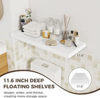 Fun Memories 12 Deep Floating Shelves for Wall | 30W x 12D Large Floating Shelves | 3 Pack Storage Space Wall Mount Shelf for