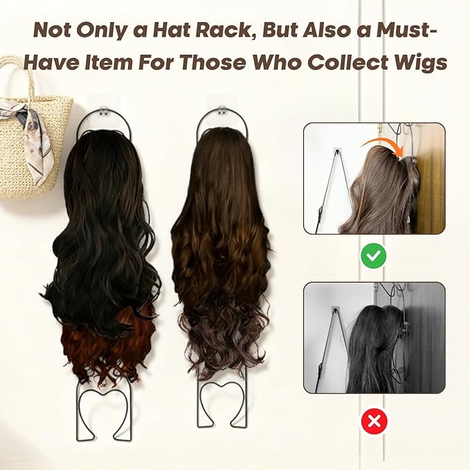 LINFIDITE 10 Pack Hat Rack for wall hat organizer for baseball caps Over Door cap hat hook storage holder hanger display Clos