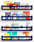 Forbena Wall Book Shelf Organizer for Kids Room Set of 4, Large Floating Book Shelves for Boy Nursery Wall Deocr, 24 Inches W