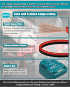 Jumper Cables Adapter for Makita18V Battery Jump Car Starter,12V Portable Jump Car Starter Battery,Automotive Booster Cable Adapter,Up to 3.5L Gas or 6.5L Diesel Engines(Battery not Included)