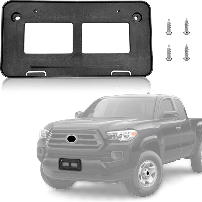 Front License Plate Frame Compatible with Toyota Tacoma 2016 2017 2018 2019 2020 2021 2022 2023, Bumper License Frame Holder 