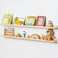 Picture Ledge Shelf for Wall, 48 inch Solid Pine Wood Nursery Book Shelves 2 Packs, Floating Ledge Shelves for Kids' Room Bed