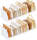 SPACEKEEPER Shelf Divider for Closet, 2 Pack Adjustable Purse Organizers Handbag Separators Storage Organizer Bookshelf Separ