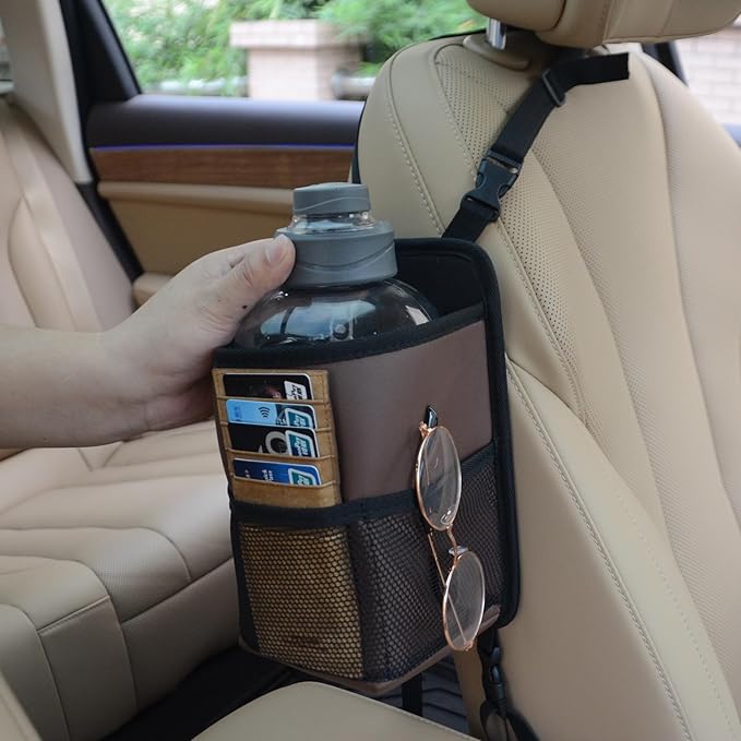 Large Car Cup Holder Expander, Fits Large 24/36/40/46oz Water Bottles, Big Drinks Holder Bag- Universal Auto Vehicle for Cars