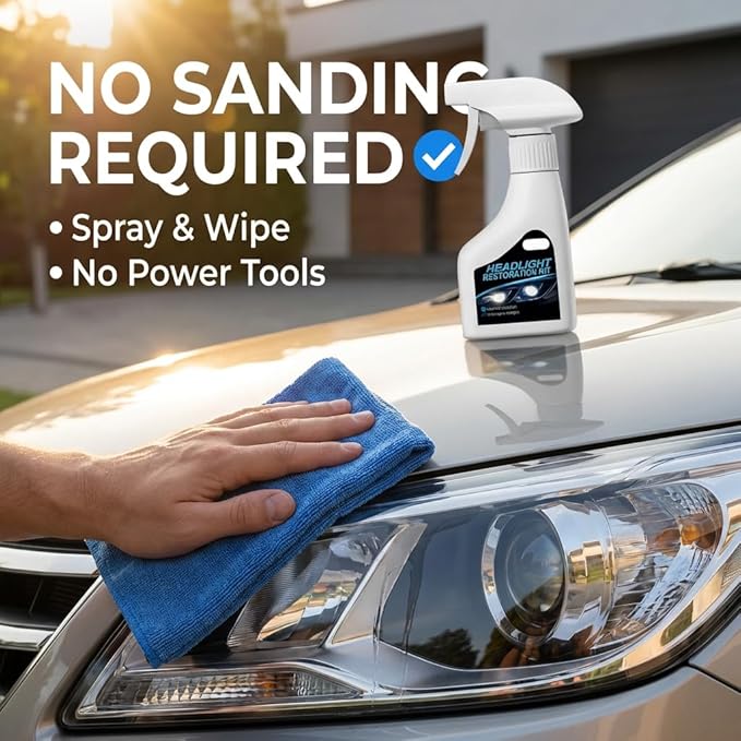 Automotive Headlight Restoration Kit,2026 New Coating Headlight Cleaner for Cars Trucks Motorcycles & RVs - Restore Yellowing