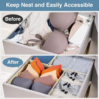 Criusia Drawer Organizer Clothes, 24 Pack Underwear Drawer Organizers, Foldable Closet Organizers and Storage Dresser Drawer 
