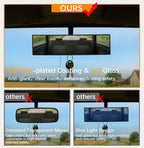 Rear View Mirror, Chrome Anti-glare Panoramic Rear Mirrors Universal 14 Inch Convex Car Interior Clip on Extra Big Wide Angle Rearview Mirror Extender to Reduce Blind Spot for Car SUV Trucks