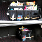 Tianle Car Trunk Organizer - Collapsible Trunk Organizer with Foldable Cover Aluminium Alloy Handle Reflective Strip for
