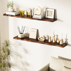 Floating Shelves for Wall Rustic Farmhouse 48 Inch Floating Shelf Bathroom Wooden Shelves for Wall Mounted Live Edge Pine She