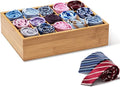 GOBAM Bamboo Closet Drawer Divider - Storage Organizer with 15 Compartments, Drawer Organizer, Storage Box for Belts, Ties, B