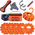 Led Road Flares 6 Pack LED Flares Emergency Kit, USB Recharge Amber LED Flares Warning Light with Magnetic, Roadside Safety D