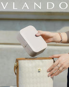 VLANDO Travel Jewelry Case, PU Leather Travel Jewelry Box with Earring Holder, Portable Display Small Jewelry Box for Mothers
