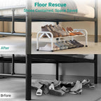 YEASHEIN 1-Tier Expandable Shoe Rack for Closet Floor, Λ-Frame Metal Small Shoe Rack for Entryway, Adjustable Shoe Shelf Orga