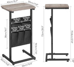 HOOBRO Floating Shelves for Wall and C Shaped End Table, 23.6" Hanging Shelf, 28.3" Small Side Table for Couch, Sofa Table wi