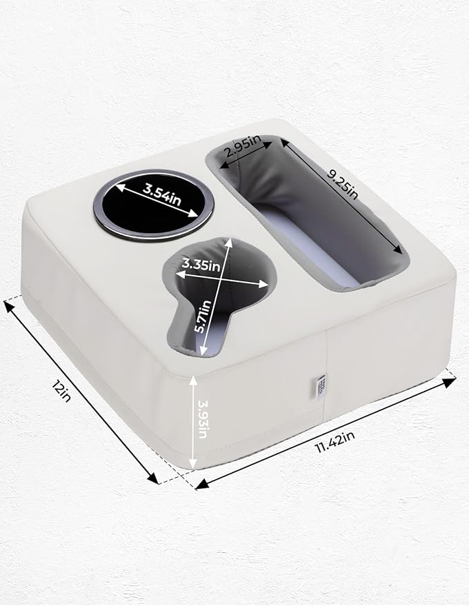 KEMIMOTO Back Seat Cup Holder for Car, Couch Cup Holder, Car Truck Boat Organizer, Couch Sofa Bed Expander Tray Holds Drinks, Snacks, Remote, Cell Mobile Phone (White)