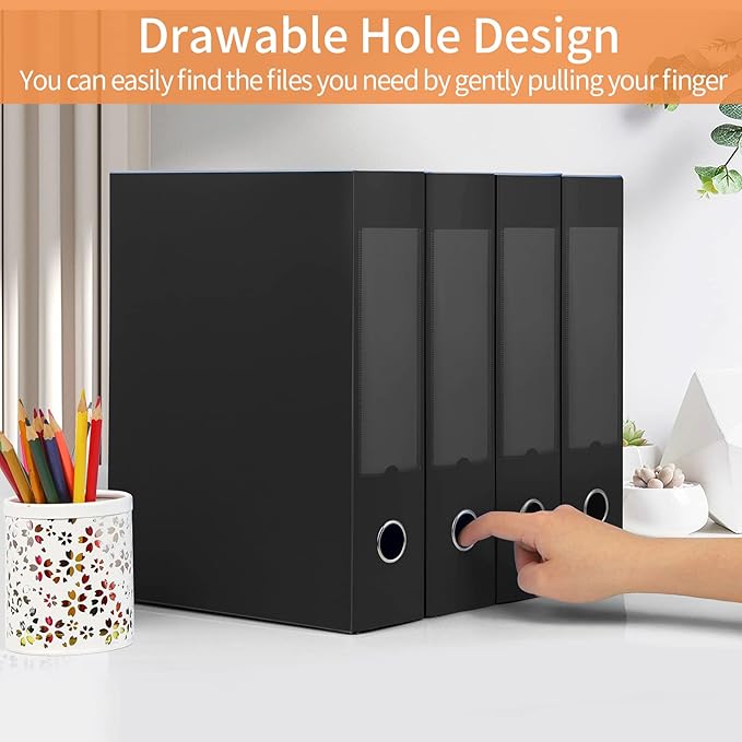 HUA JIE A4 Storage File Boxes Plastic Archives Cases with Lid, File Folder Organizer Document Filing Box for office,31×7.5×23